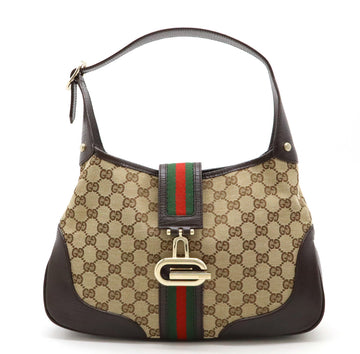 Gucci CS Canvas Leather Shoulder Bag 130779