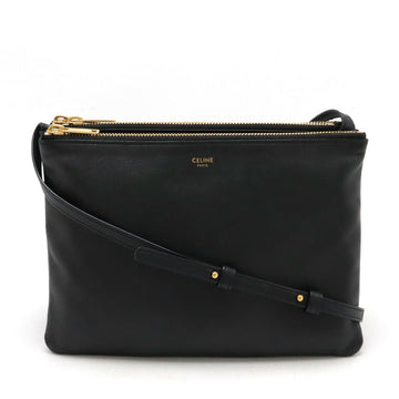 Celine Trio Large Lambskin Shoulder Bag Black