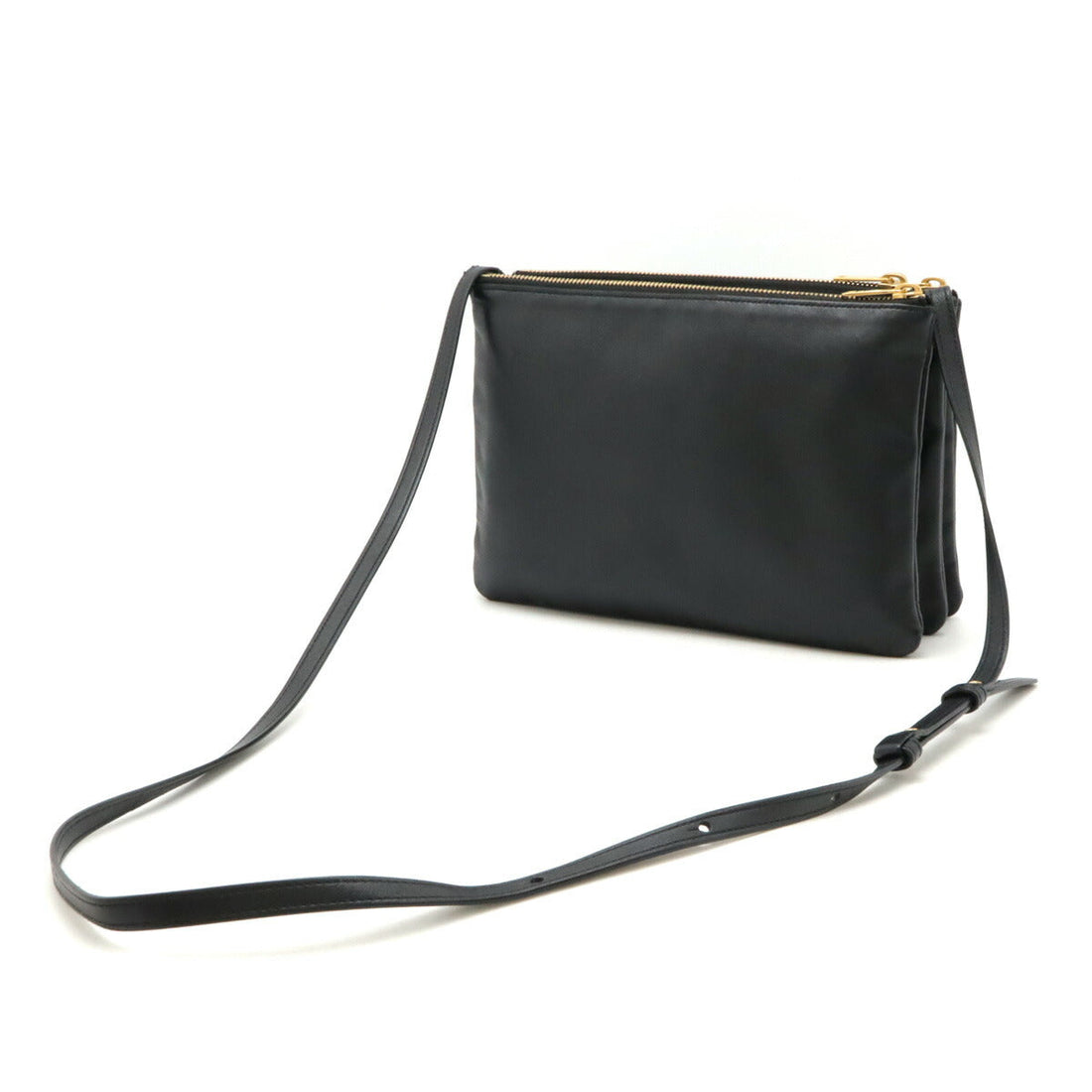 Celine Trio Large Lambskin Shoulder Bag Black