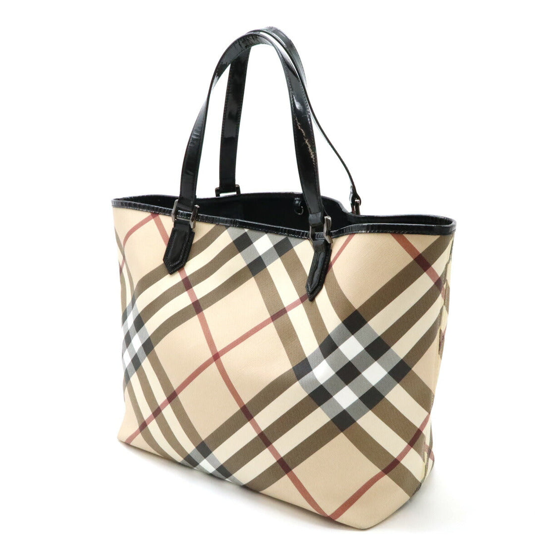 Burberry House Check Tote Bag Patent Leather