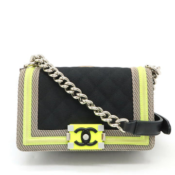 Chanel Boy Matelasse Nylon Canvas Shoulder Bag