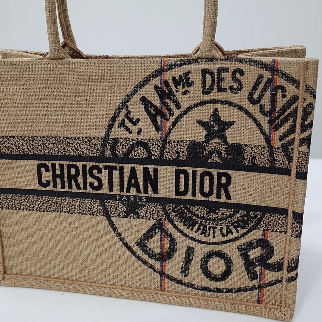 DIR1286 Book Tote BIG size 41.5cm 36.5cm Embroidery LOGO red Handbag grey-3