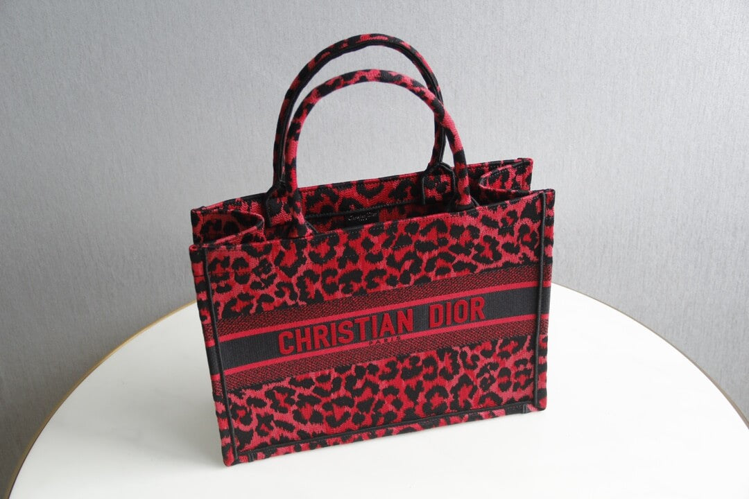 DIR1286 Book Tote BIG size 41.5cm 36.5cm Embroidery LOGO red Handbag maroon-3