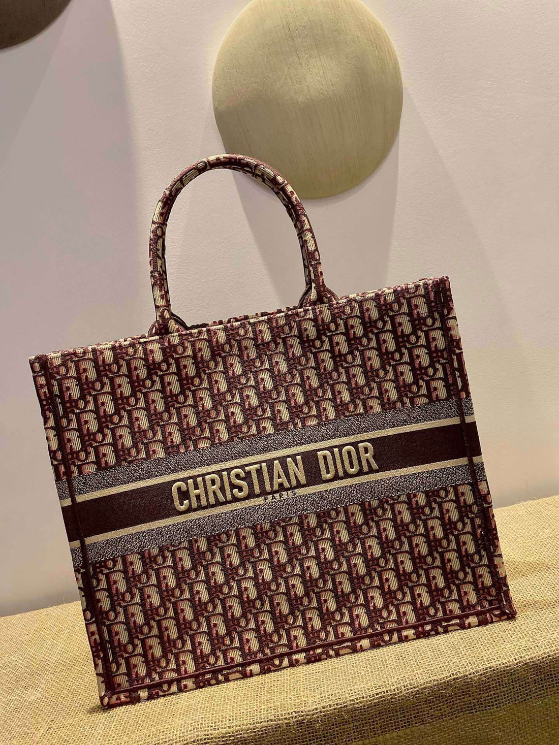 DIR1286 Book bag Tote Embroidery 36.5cm 41.5cm Handbag purple red