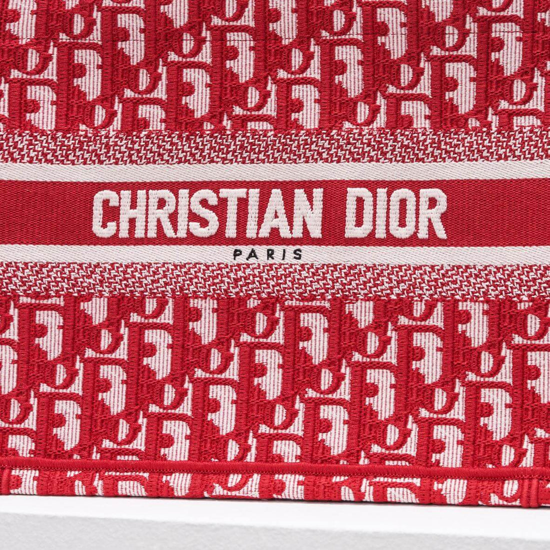 DIR1286 Book Tote BIG 26.5cm Embroidery LOGO red Handbag red-5