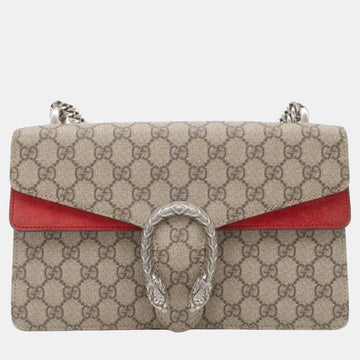 Beige/Brown Small GG Supreme Dionysus Shoulder Bag