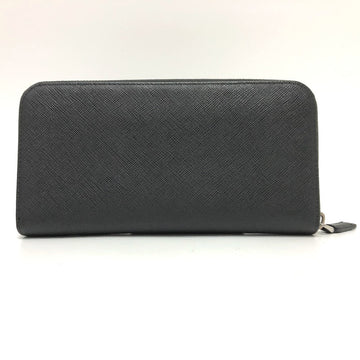 PRADA Long Wallet Purse 2ML317 Safiano leather black logo Women Used