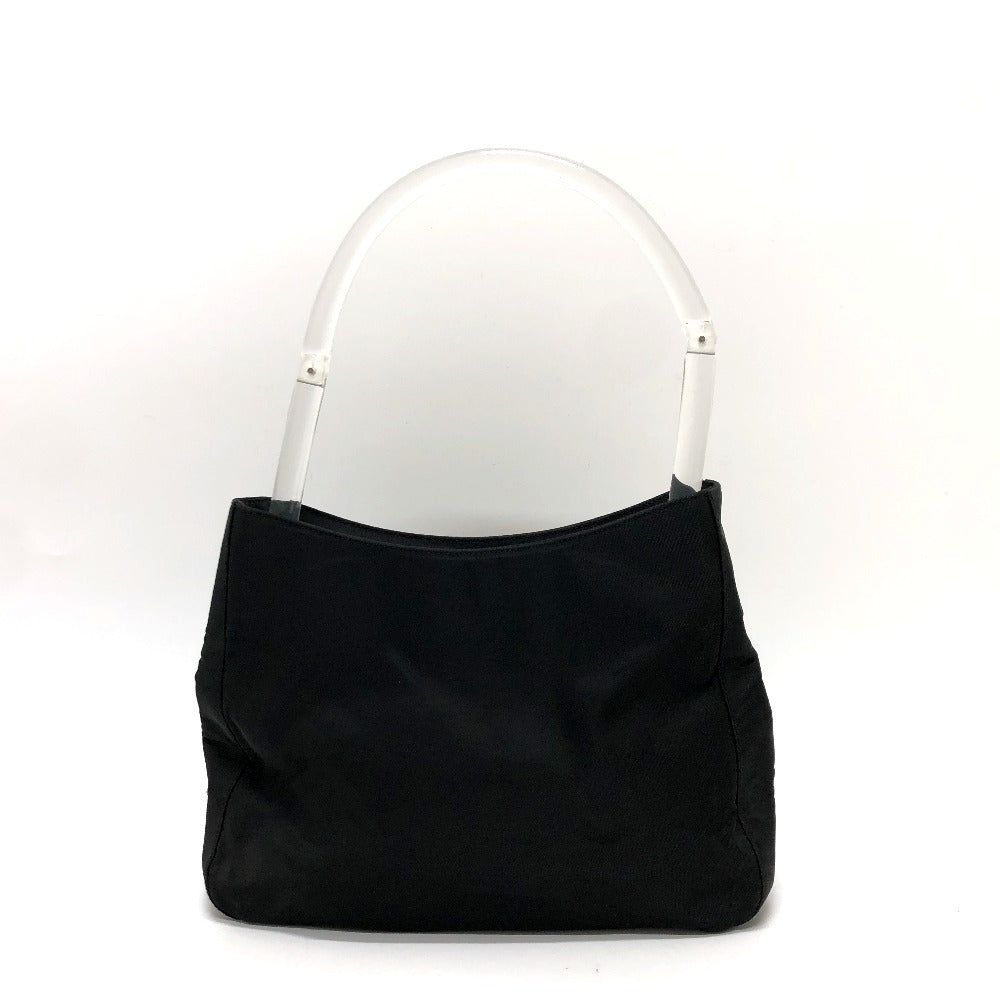 PRADA Handbag Nylon black triangle plate