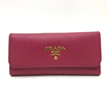 PRADA Key case Key holder  1M0223 Safiano leather pink logo