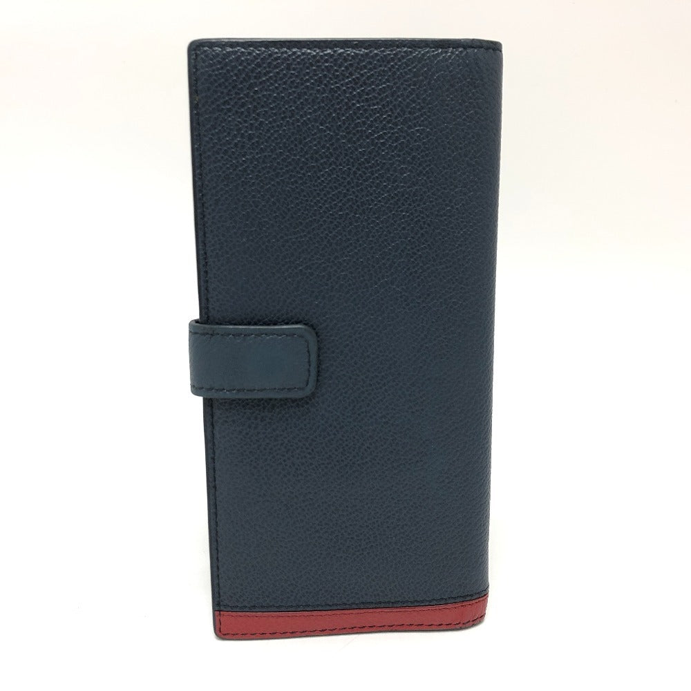 PRADA Long Wallet Purse 2MV015 leather blue Vitero Micrograss