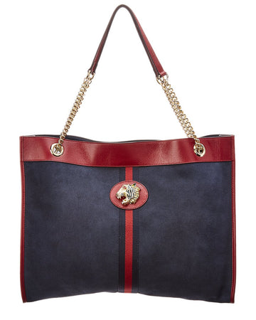 Gucci Rajah Large Suede & Leather Tote