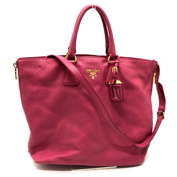 PRADA Handbag BN1713 leather pink logo Women Used