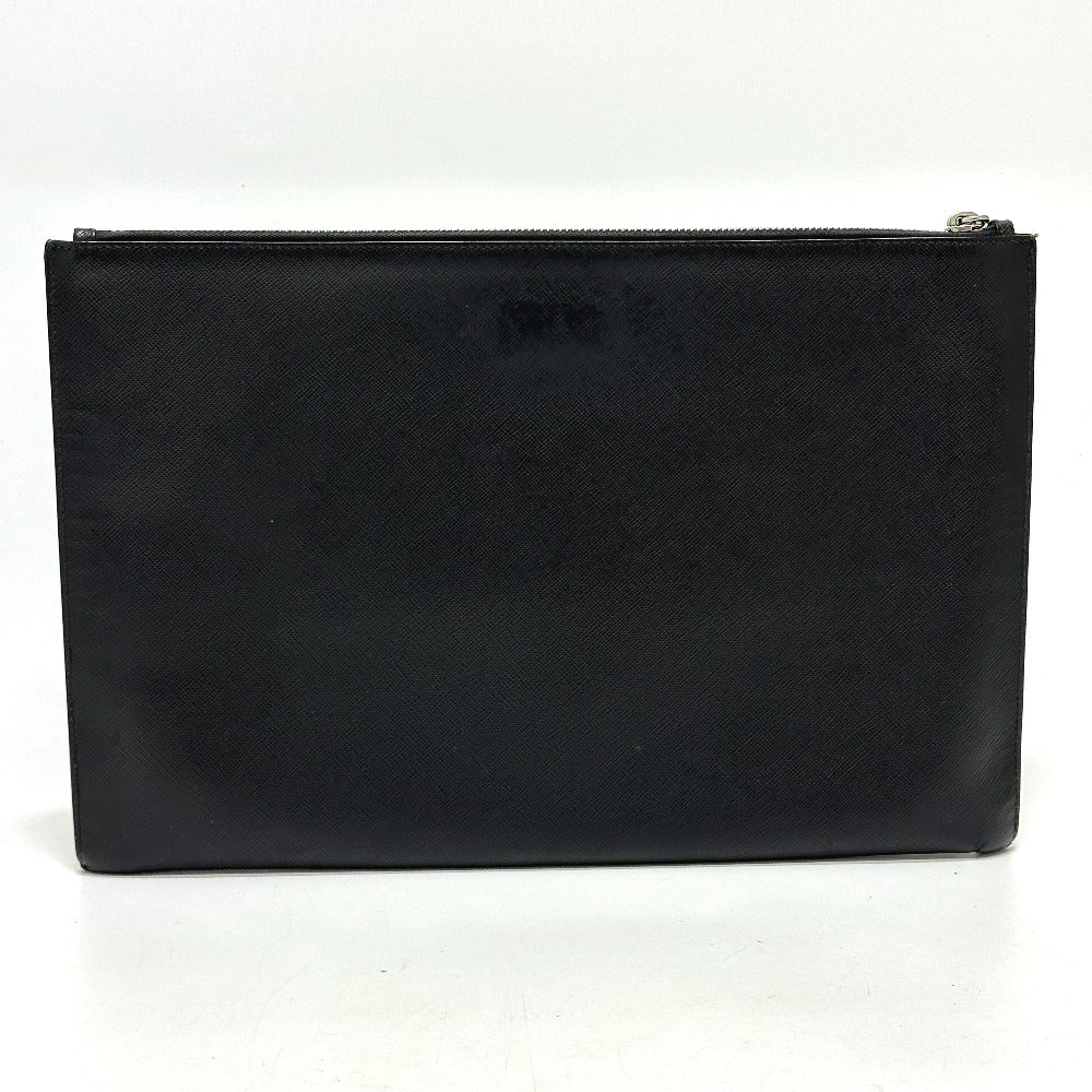 PRADA Clutch bag 2NG001 Safiano leather black logo rabbit mens Used