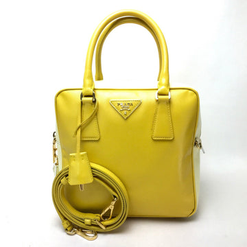 PRADA Handbag BL0864 leather yellow By color Saffiano Bernice Women Used
