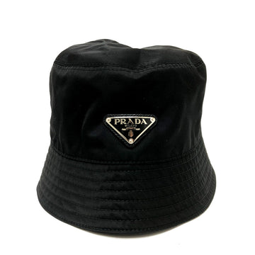PRADA hat 1HC137 Nylon black Triangle logo Women Used