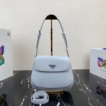 CLEO 24 CLOUD BLUE BRUSHED LEATHER SHOULDER BAG
