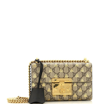 GUCCI Padlock Shoulder Bag Printed GG Coated Canvas Small