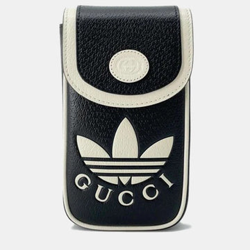 X Adidas Black/White Leather Phone Case Shoulder Bag