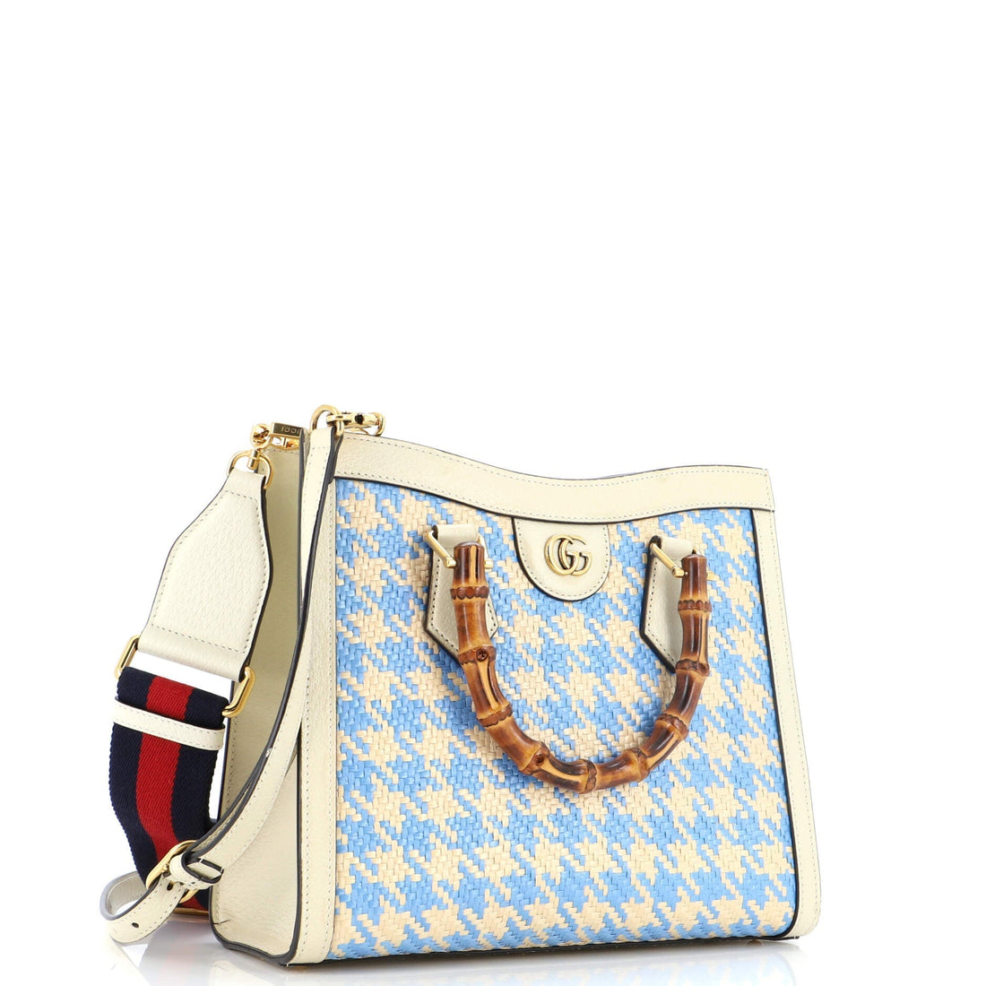 Diana NM Bamboo Handle Tote VS Raffia Small