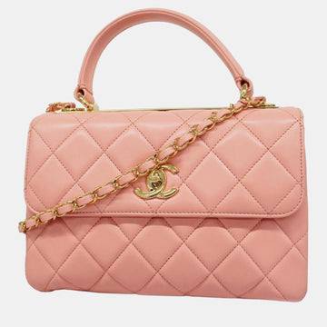 Pink Leather Small Trendy CC Top Handle Bags