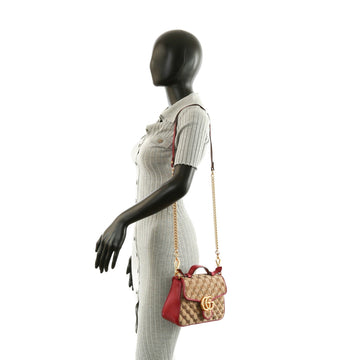 GUCCI VS Marmont Mini Tote - Canvas w/Red Trim