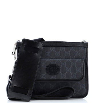 Interlocking G Patch Wristlet Flap Messenger Bag VS Coated Canvas Small