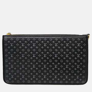 Black Nanogram Leather Lexingon Pouch