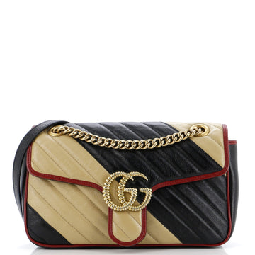 VS Marmont Flap Bag Diagonal Quilted Leather Medium