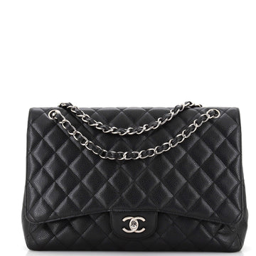 CHANEL Classic Single Flap Bag Quilted Caviar Maxi