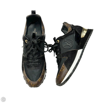 Shoes Luxury Designer By Louis Vuitton In Black & Brown, Size: 9.5
