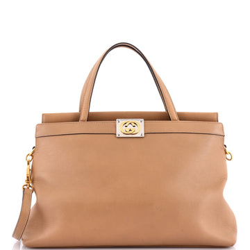 Linea Matisse Interlocking G Top Handle Tote Leather Medium