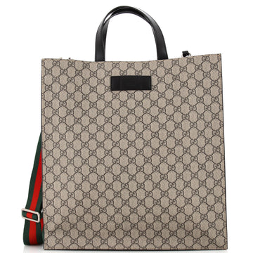 GUCCI Convertible Soft Open Tote GG Coated Canvas Tall