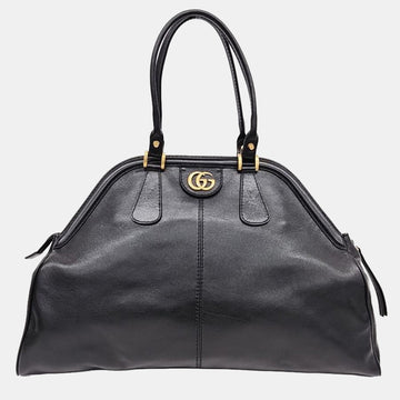 Black Leather Rebelle Tote Bag