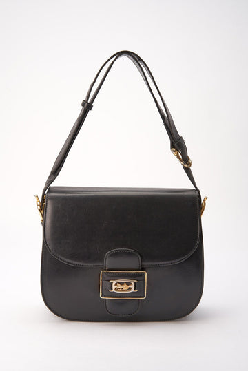 Vintage Celine Sulky Box Bag - Black Leather