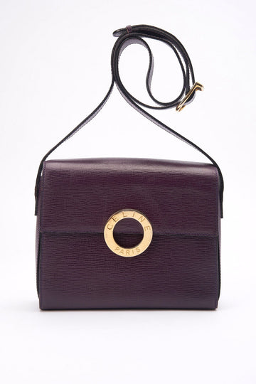 Vintage Celine Purple Leather Box Bag