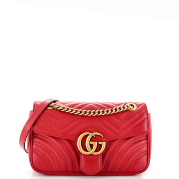 GUCCI GG Marmont Flap Bag Matelasse Leather Small