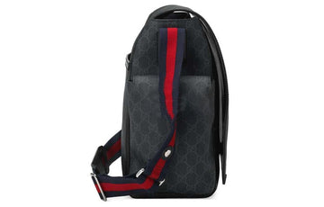 GUCCI Logo Stripe Messenger Bag Gray Black 495909-K5RLN-1095