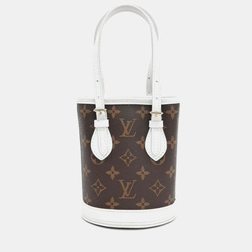 Brown/White Monogram Canvas Nano Bucket Bag