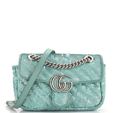 VS Marmont Flap Bag Diagonal Quilted Sequins Mini
