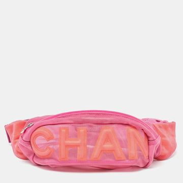 Pink Mesh and Fabric CC Belt Bag