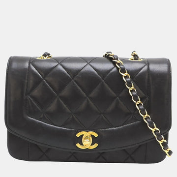 Black Leather Vintage Diana Shoulder Bag