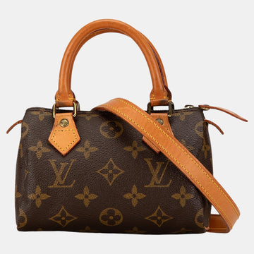 Brown Monogram Canvas Nano Speedy Bandouliere Shoulder Bag