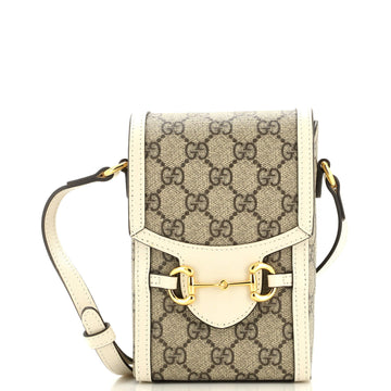 GUCCI Horsebit 1955 Crossbody Bag GG Coated Canvas Mini