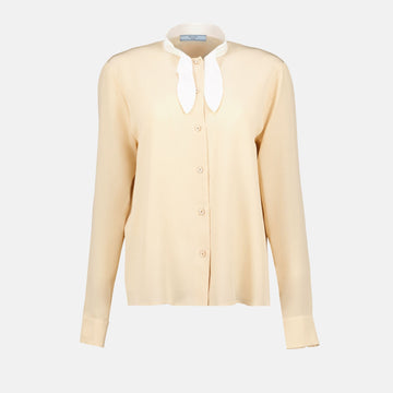 Chemise en soie beige
