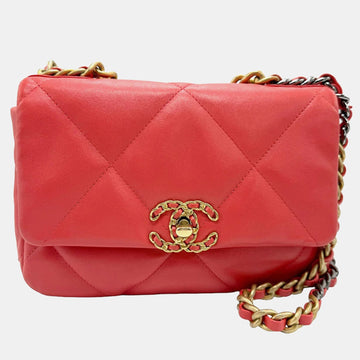 Red Leather Small 19 Shoulder Bag