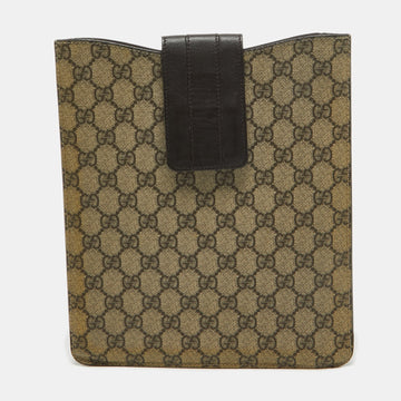 Beige/Brown GG Supreme Canvas and Leather iPad Case