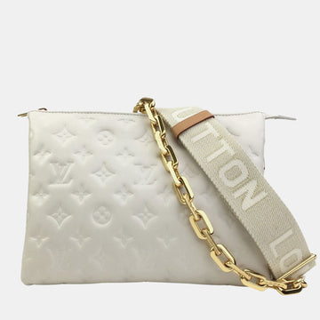 Cream Monogram Leather Coussin PM Shoulder Bag