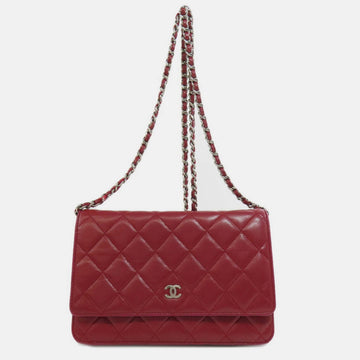 Lambskin Matelasse Chain Long Wallet