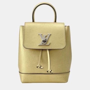 Gold Leather Lockme Backpack