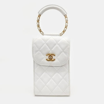 White Caviar Leather In the Loop Mini Crossbody bag